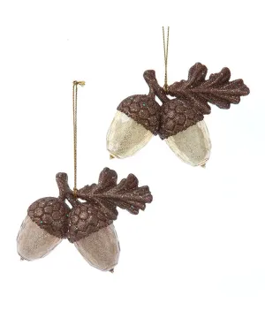 Acrylic Brown or Gold Acorn Ornament - Single, Various Colors