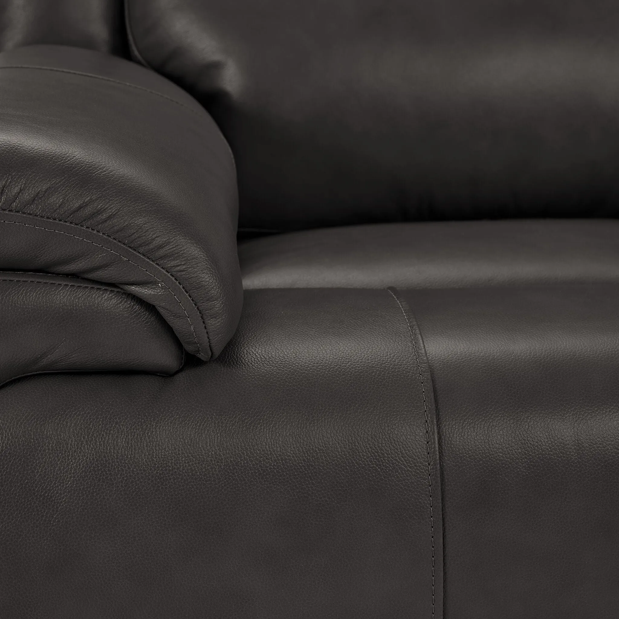 Allie Leather Dual Power Recliner - Granite