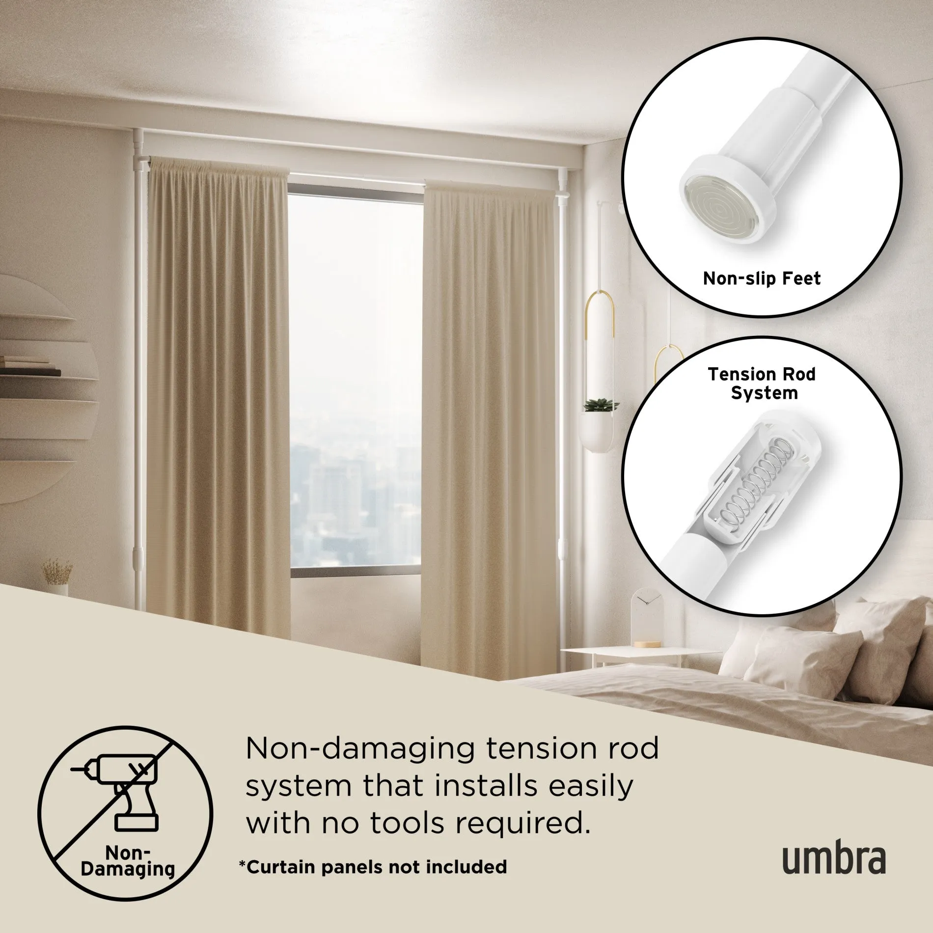 Anywhere Curtain Rod & Room Divider