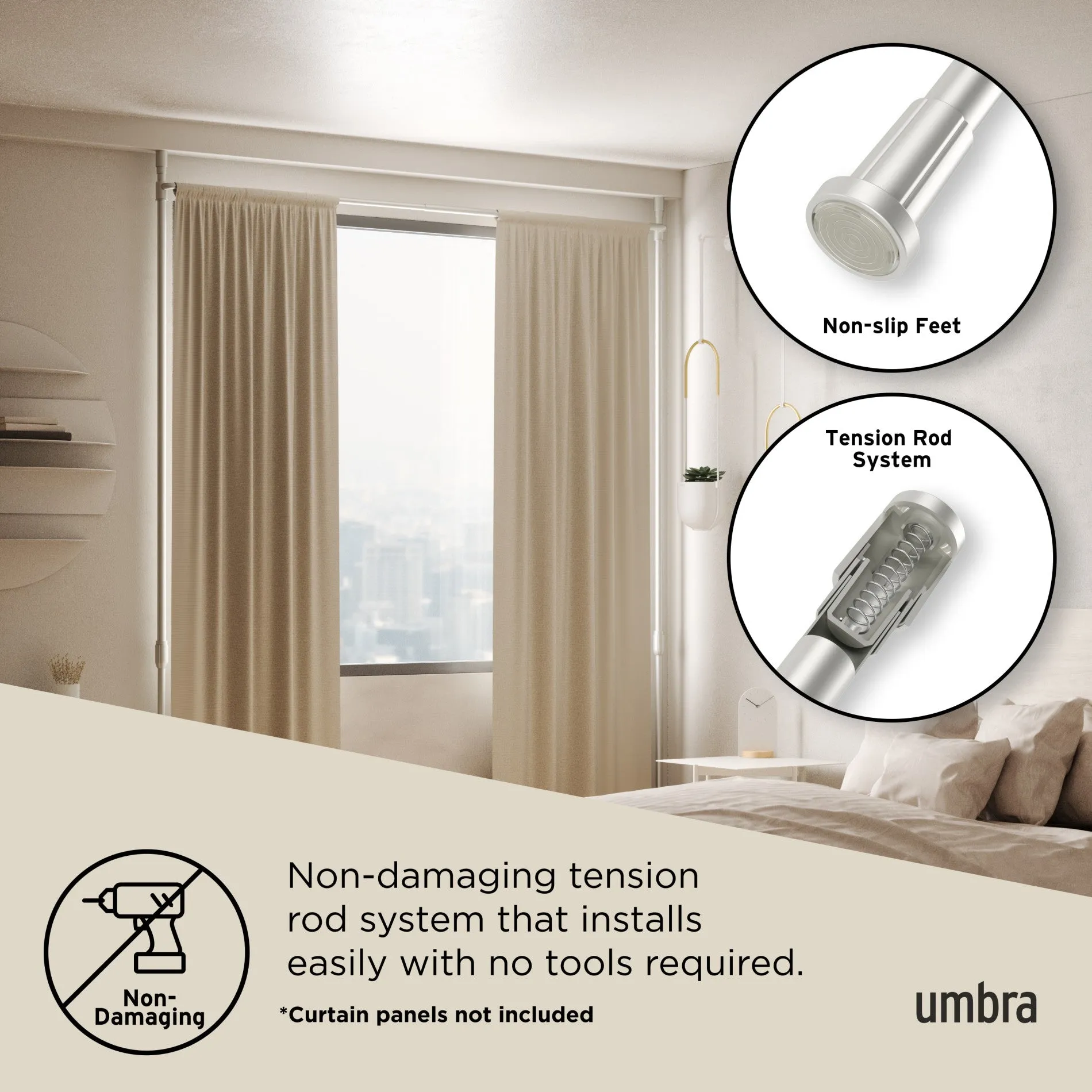 Anywhere Curtain Rod & Room Divider