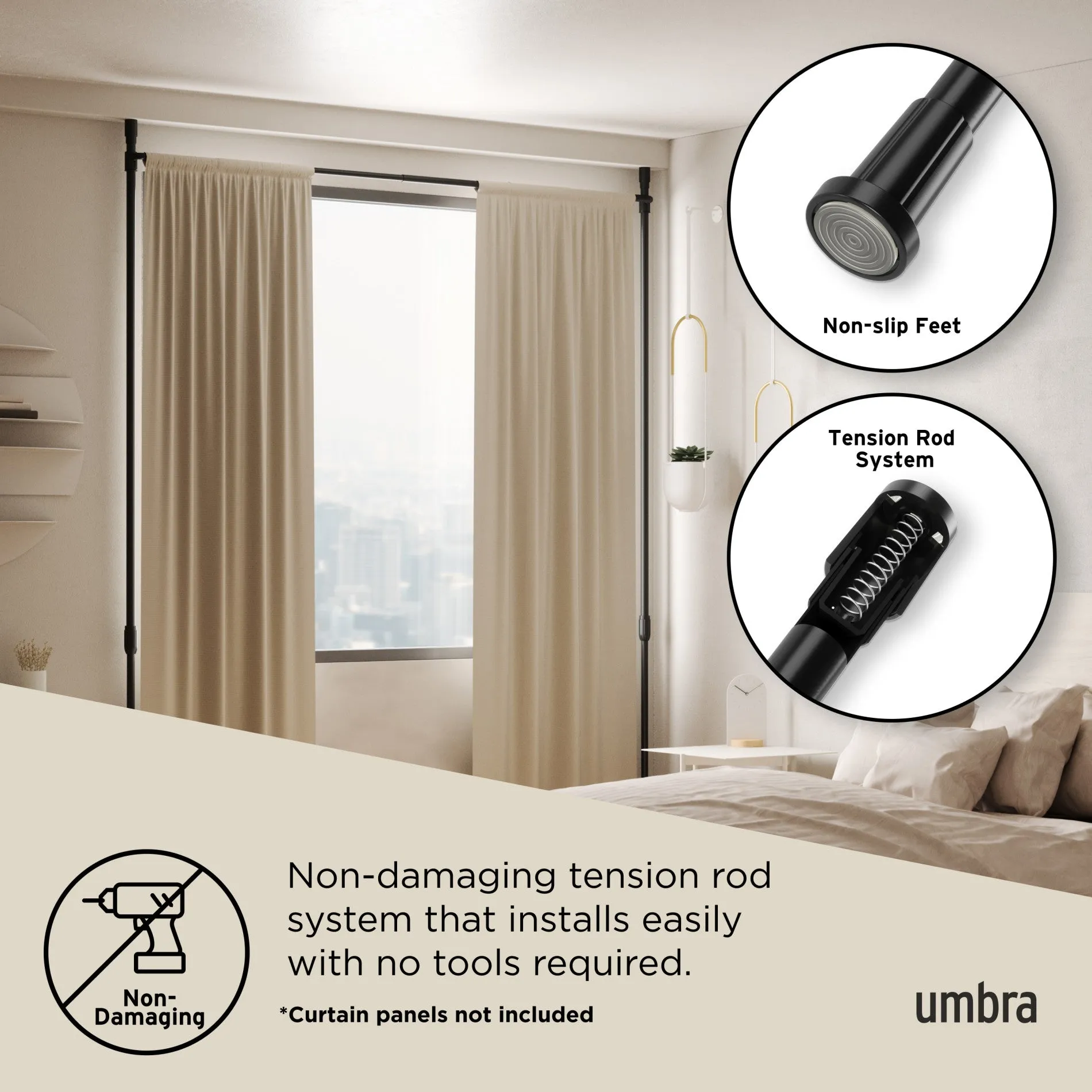 Anywhere Curtain Rod & Room Divider