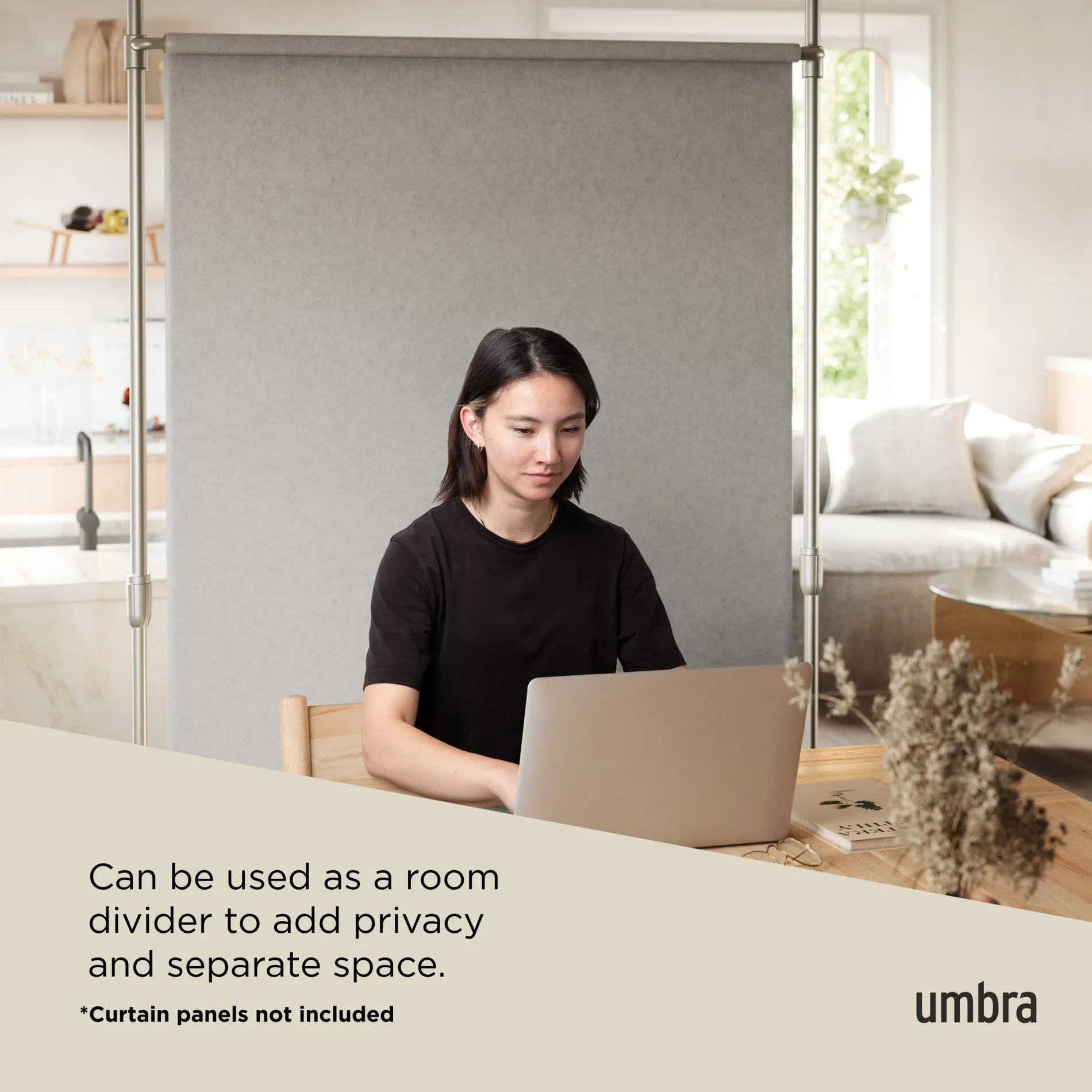 Anywhere Curtain Rod & Room Divider