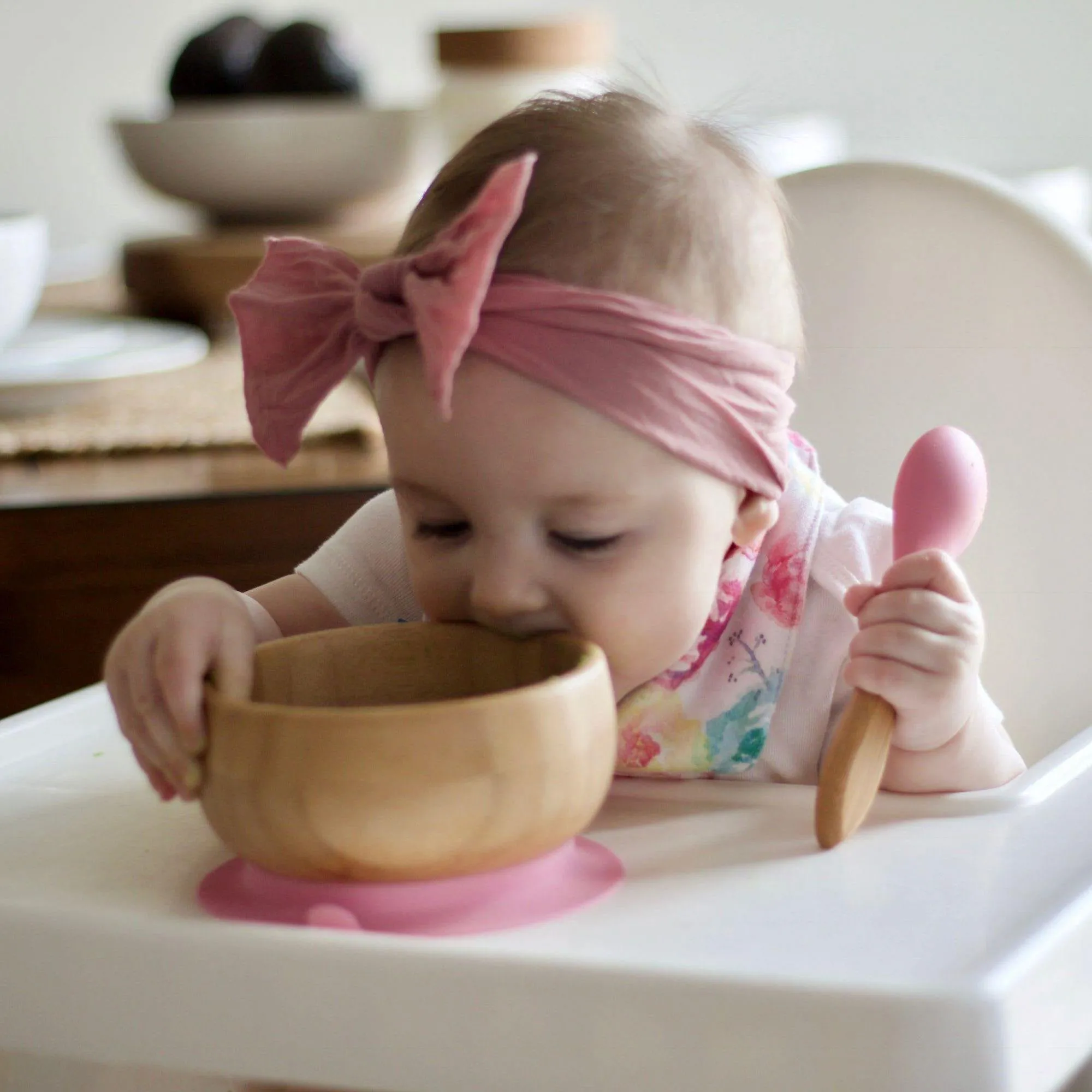 Avanchy Bamboo Suction Baby Bowl   Spoon - Black
