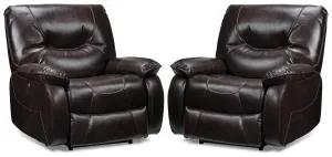Canton 2-Pack of Power Recliners - Dark Brown
