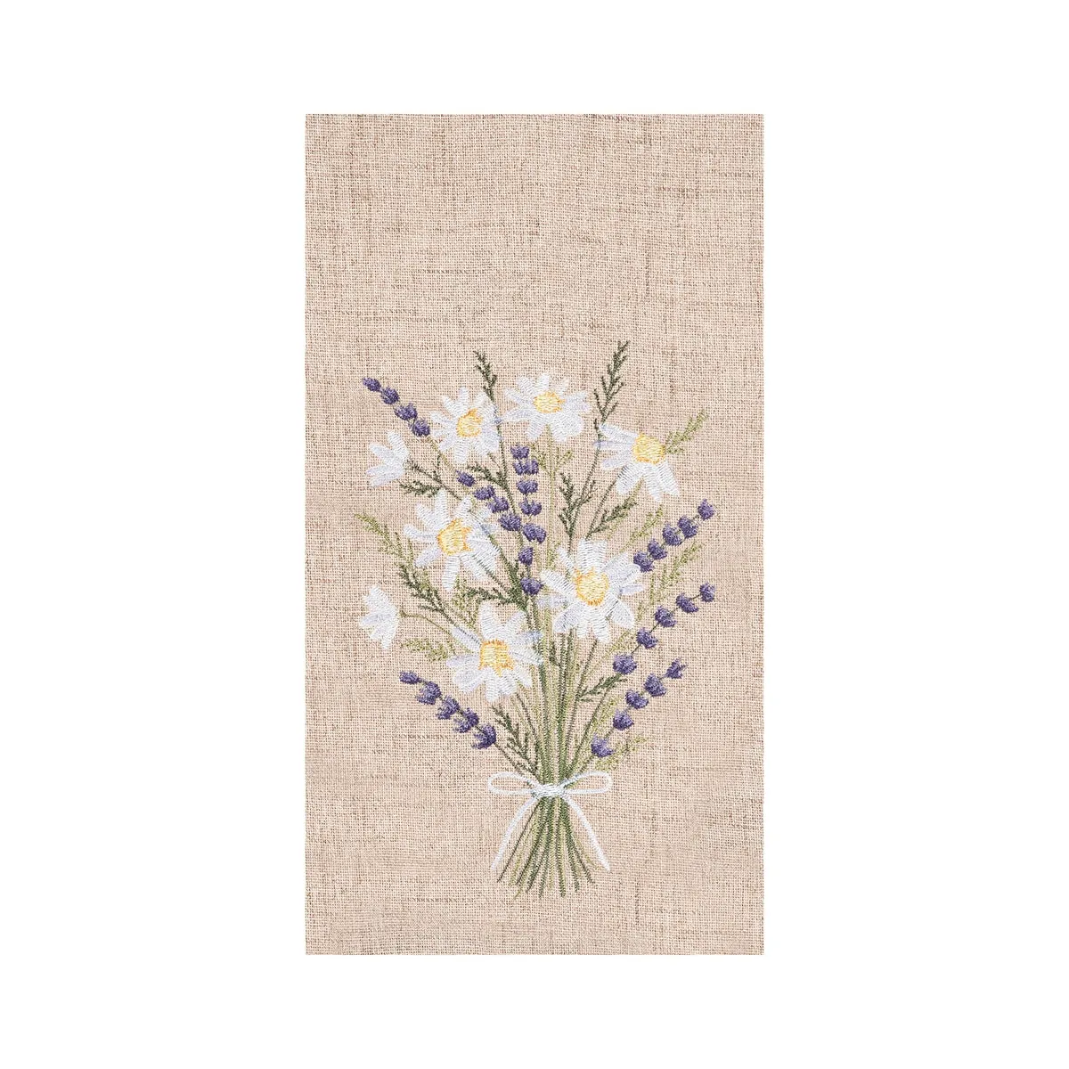 Daisy Bouquet Emboridered Linen Kitchen Towel