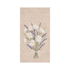 Daisy Bouquet Emboridered Linen Kitchen Towel