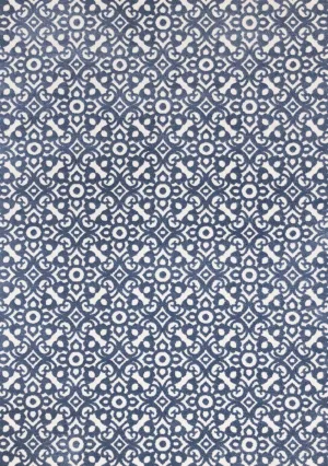 Feeling Connected 7'10" x 10'6" Damask Design Area Rug - Blue