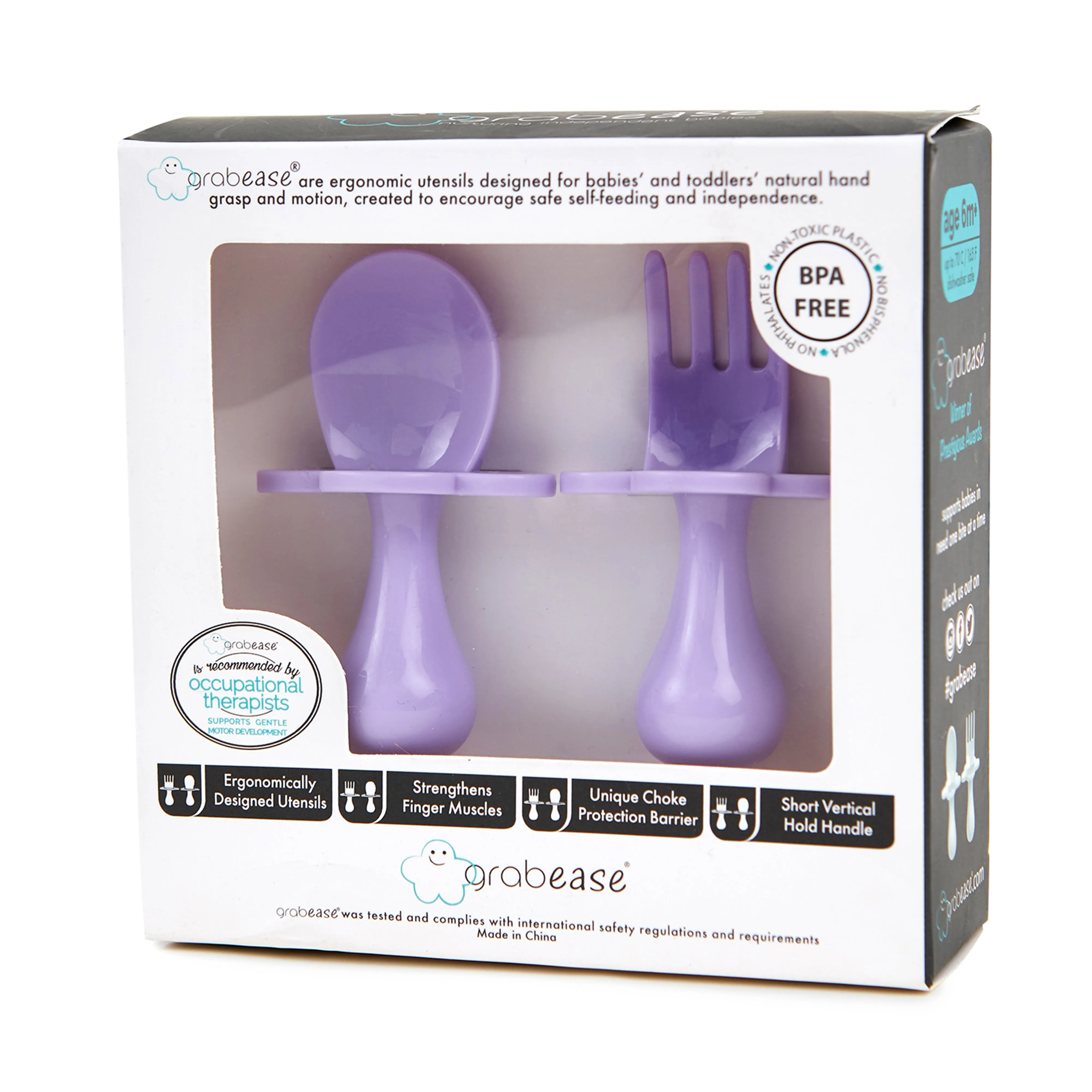 Grabease Fork and Spoon Set Lavender