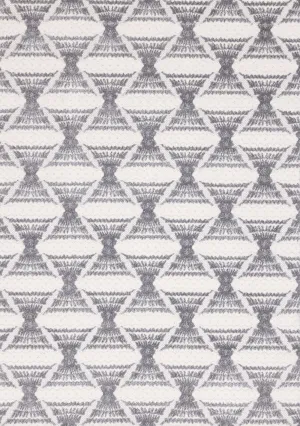 Grey Pathway 6'7" x 9'6" Ogee Patterned Area Rug - Grey, White