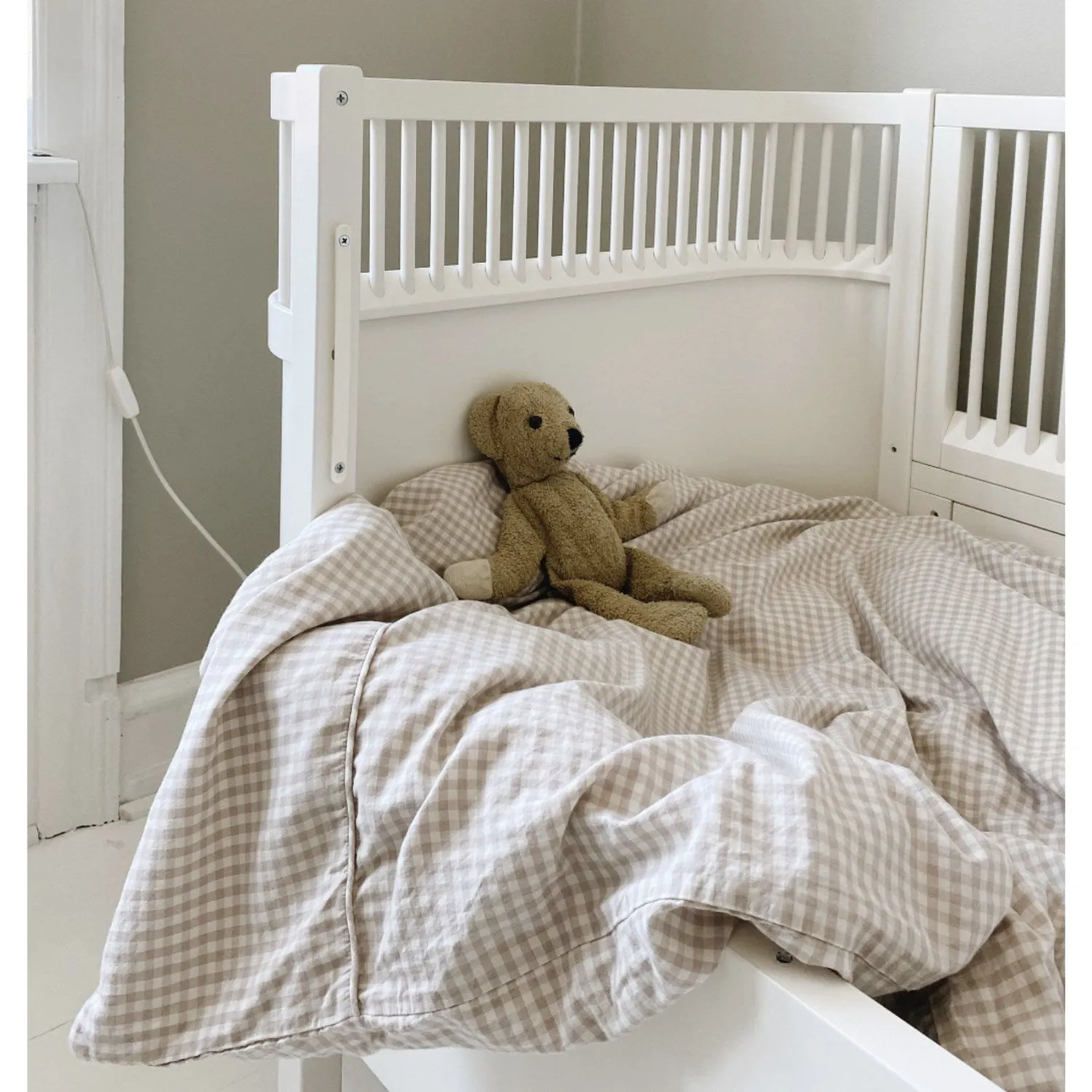 Lalaby Beige Gingham Classic Bedding
