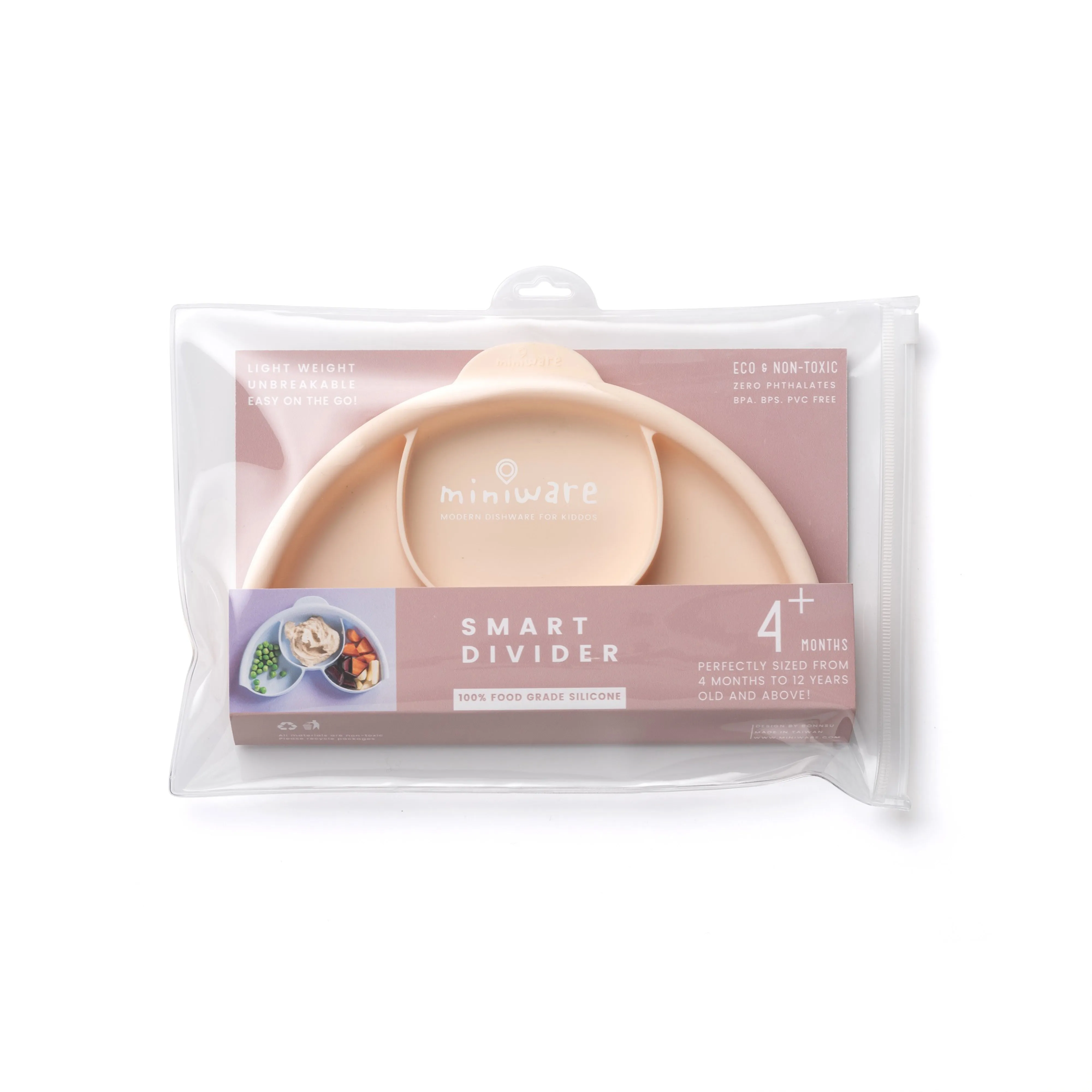 Miniware Silicone Smart Divider in Peach