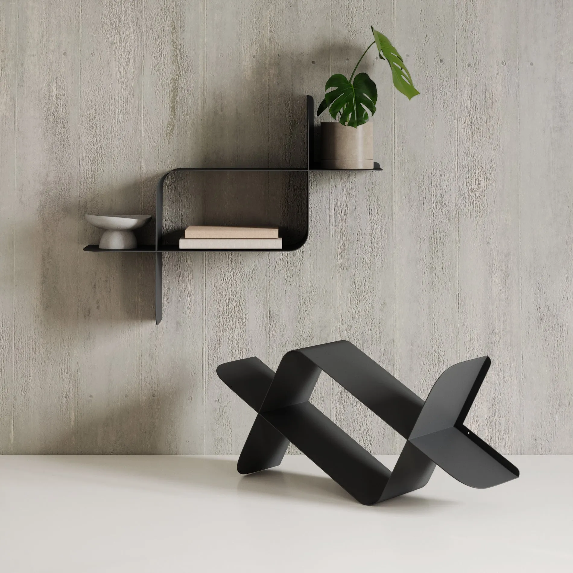 Montage Metal Wall Shelves, Set of 2