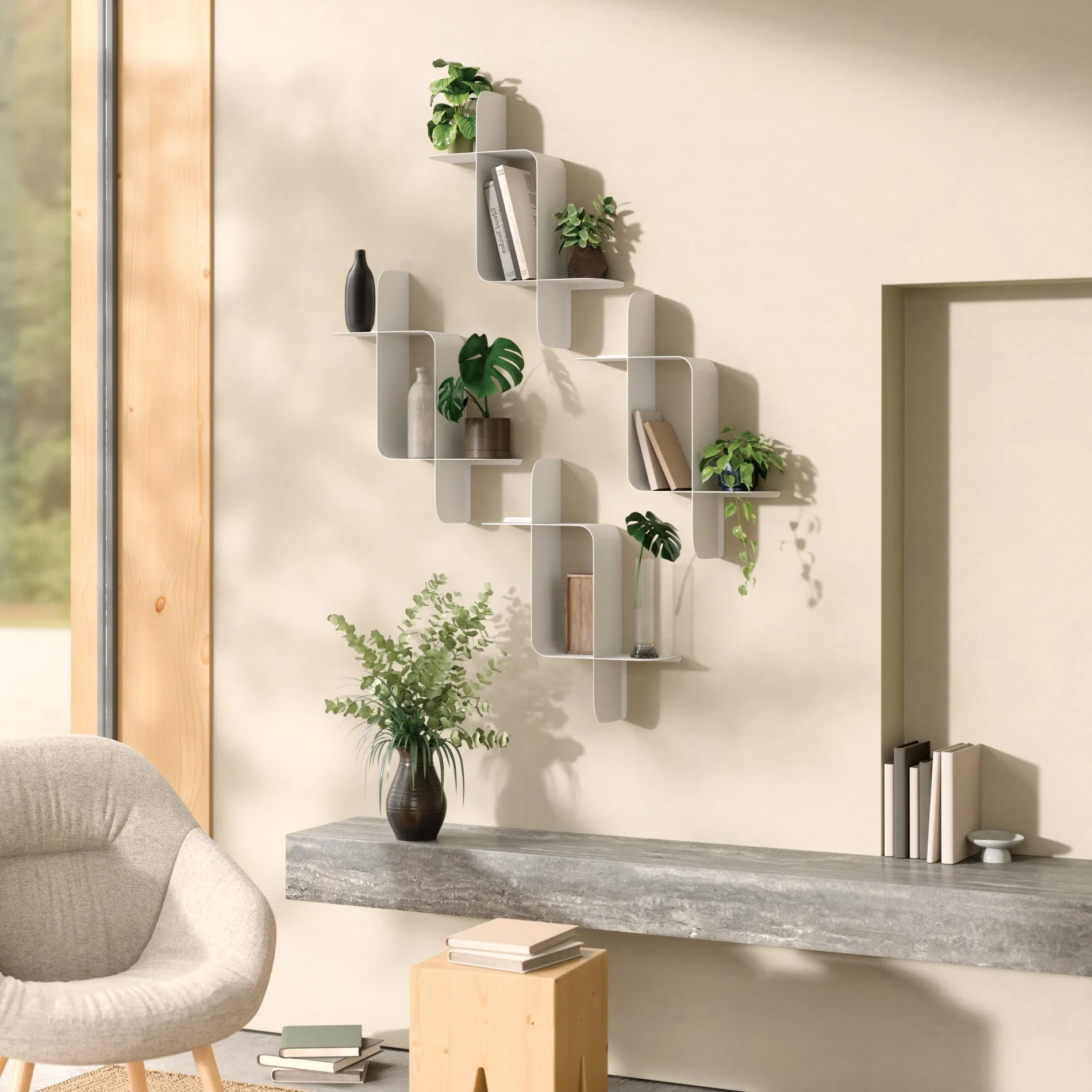 Montage Metal Wall Shelves, Set of 2