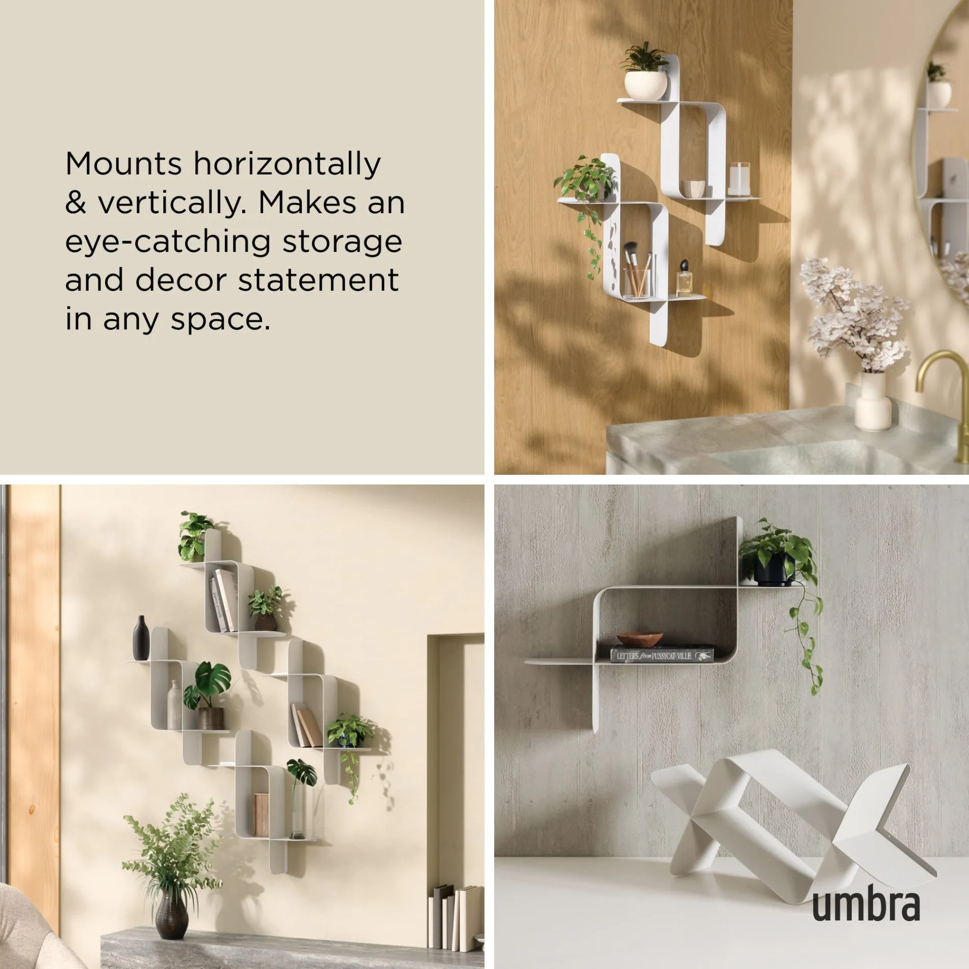 Montage Metal Wall Shelves, Set of 2