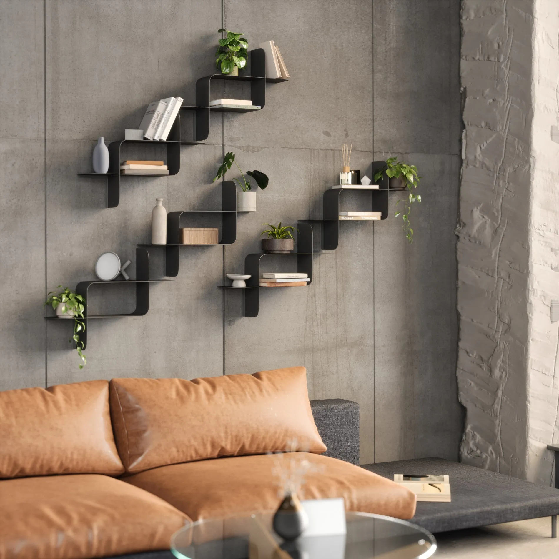 Montage Metal Wall Shelves, Set of 2