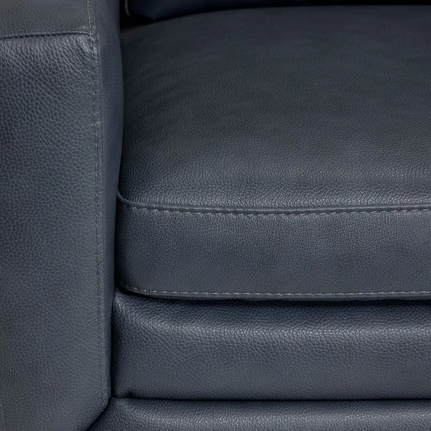 Oscar Leather Loveseat-Blue