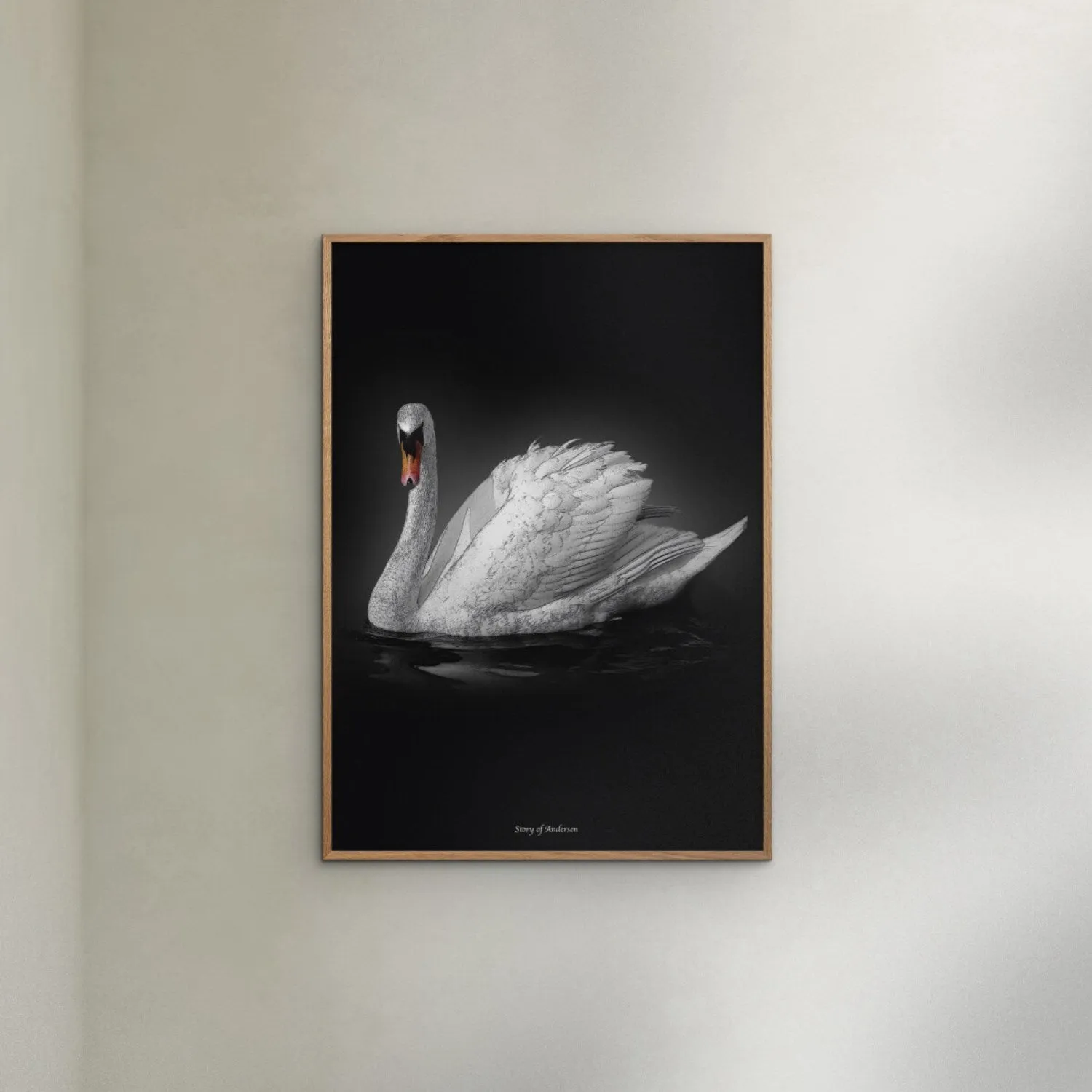 Poster & Frame Story Of Andersen - Den Grimme Ælling - Hvid/Sort Baggrund
