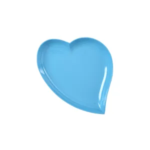 Rice DK Melamine Heart Plate in Solid Blue