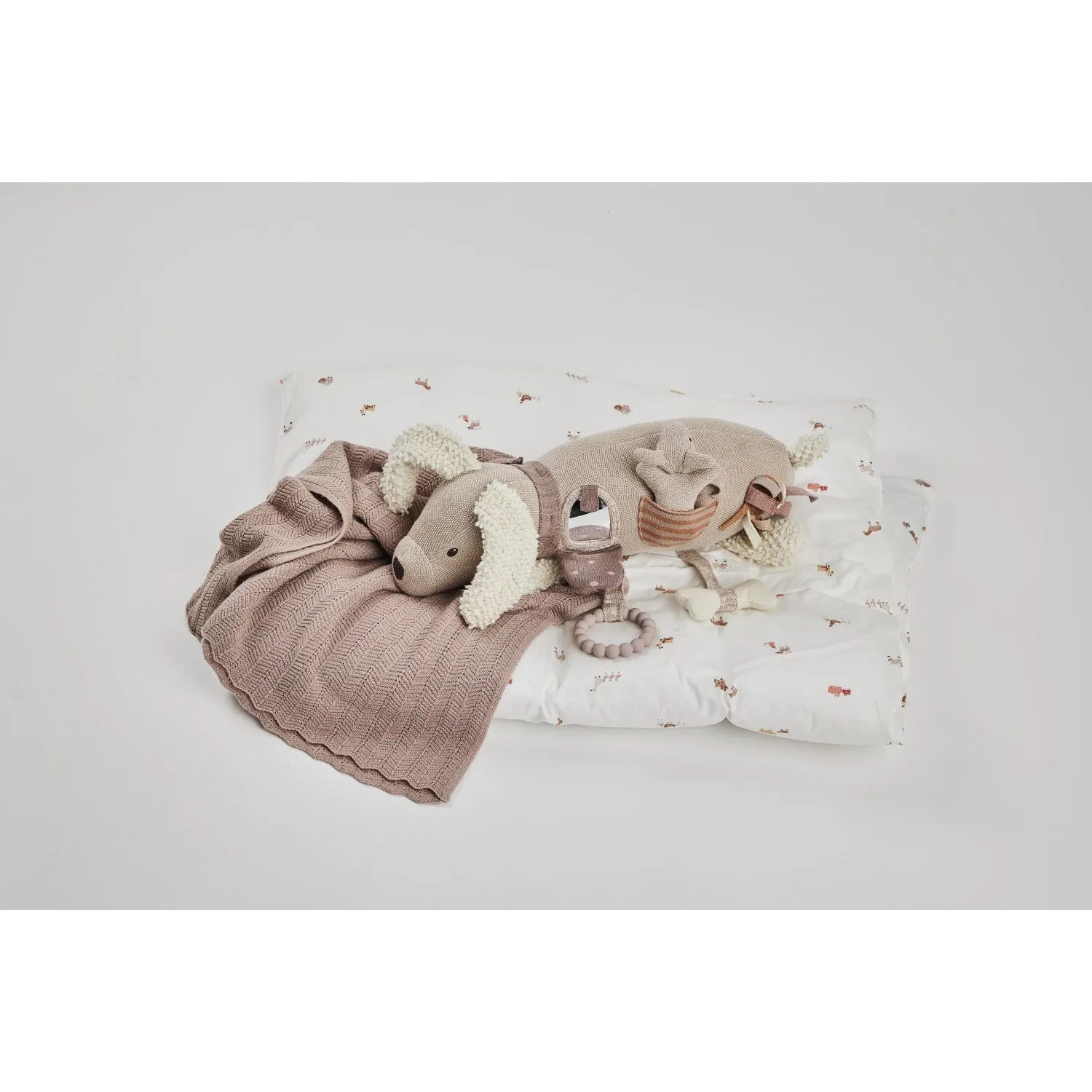 Smallstuff Powder Baby Blanket Fishbone Knit