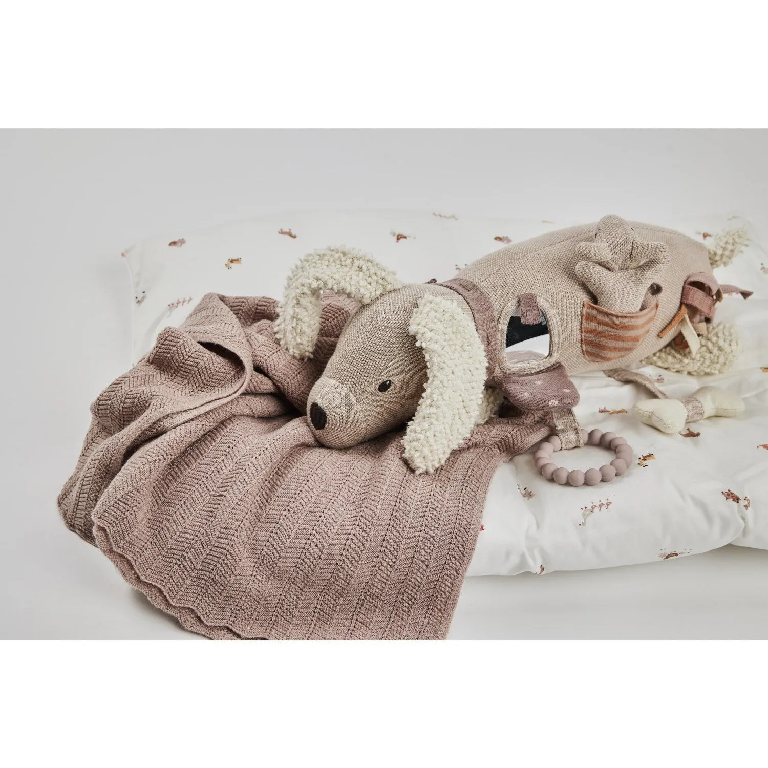 Smallstuff Powder Baby Blanket Fishbone Knit