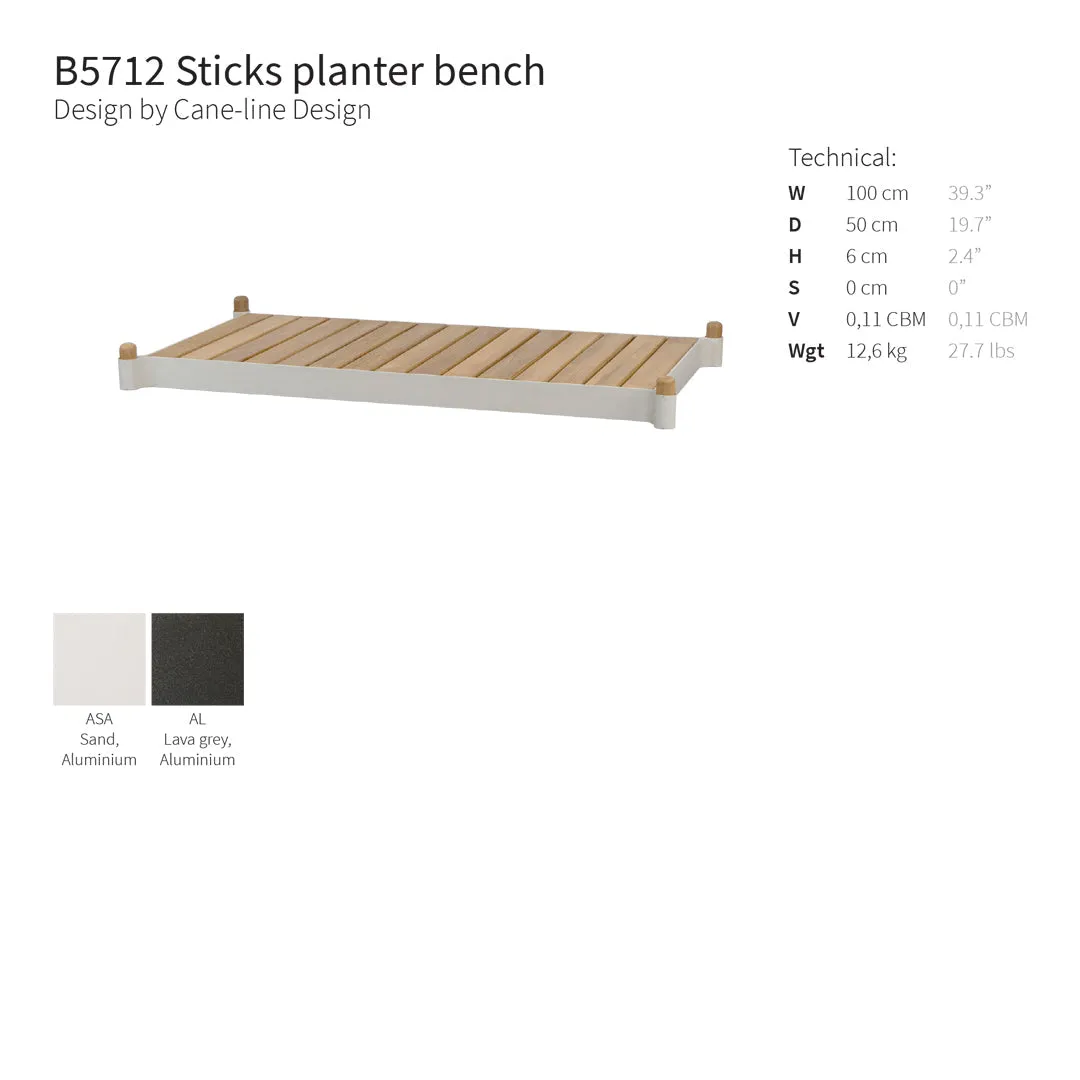 Sticks Outdoor Bench w/ Planter